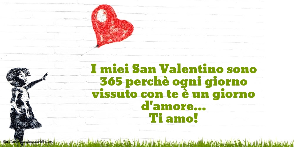 Cartoline di San Valentino - Ti amo! - messaggiauguricartoline.com