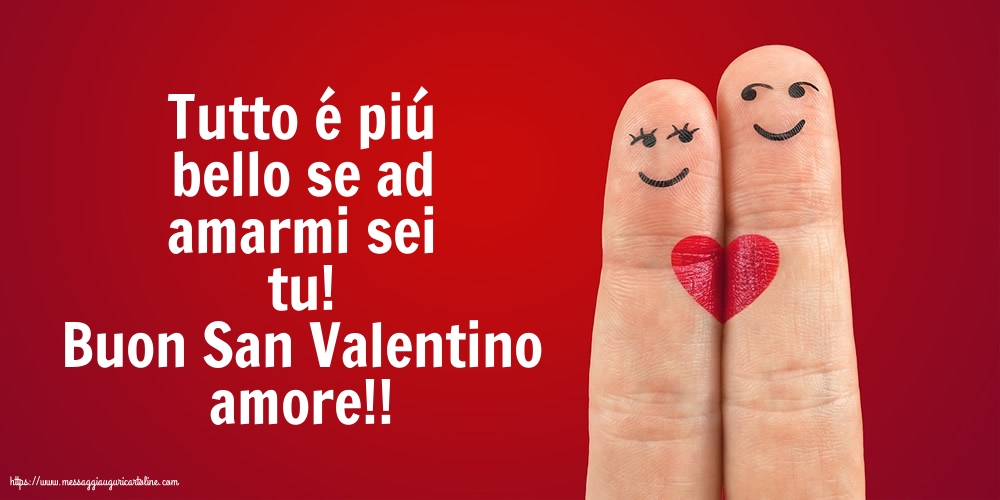 Cartoline di San Valentino - Buon San Valentino amore!! - messaggiauguricartoline.com