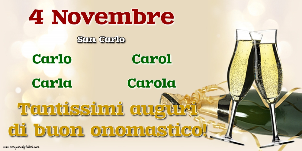 Cartoline di San Carlo - 4 Novembre - San Carlo - messaggiauguricartoline.com