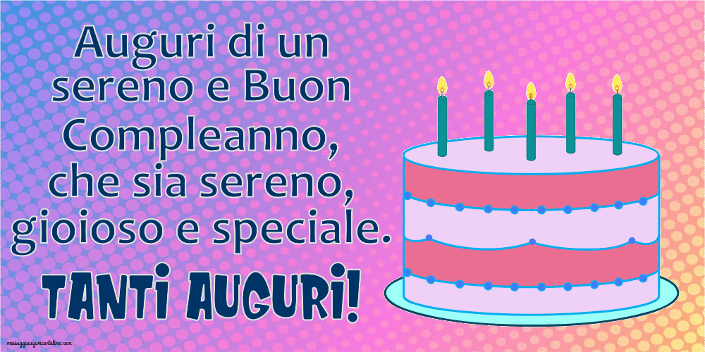 Cartoline Animate di compleanno con torta - Tanti Auguri!