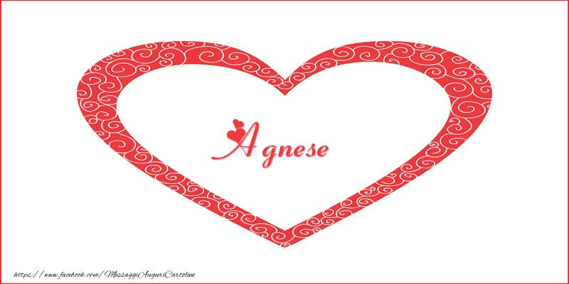 Cartoline d'amore -  Agnese | Nome nel Cuore