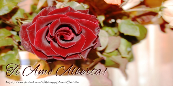 Cartoline d'amore - Rose | Ti amo Alberta!