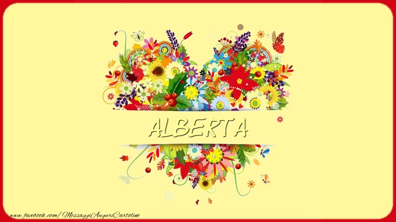 Cartoline d'amore -  Nome nel cuore Alberta