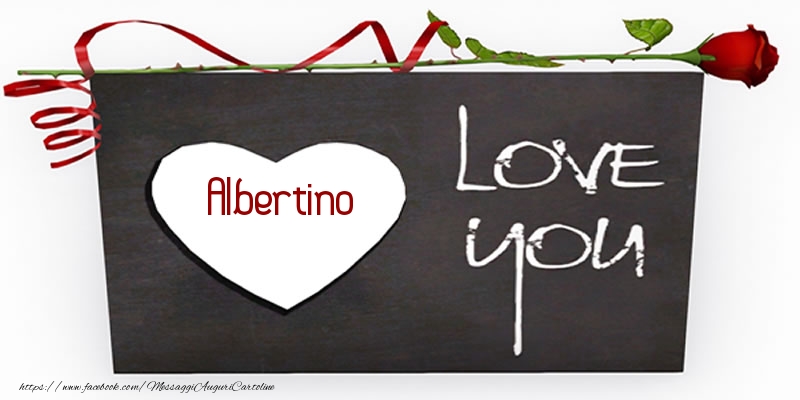 Cartoline d'amore - Cuore & Rose | Albertino Love You