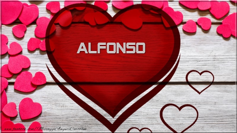 Cartoline d'amore -  Nome nel cuore Alfonso