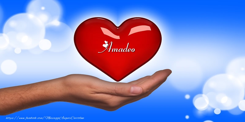 Cartoline d'amore -  Nome nel cuore Amadeo