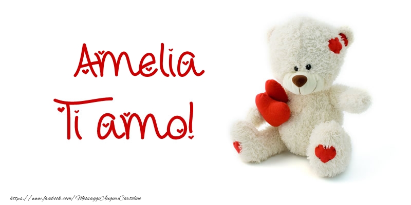 Cartoline d'amore - Animali & Animazione & Cuore & Orsi | Amelia Ti amo!