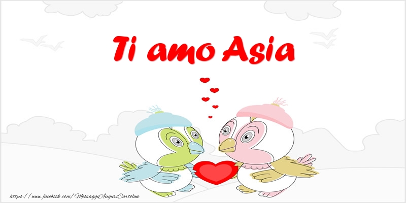 Cartoline d'amore - Animali & Cuore | Ti amo Asia