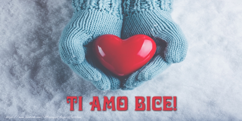 Cartoline d'amore - Cuore & Neve | TI AMO Bice!