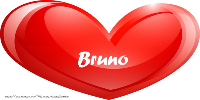 Cartoline d'amore -  Il nome Bruno nel cuore