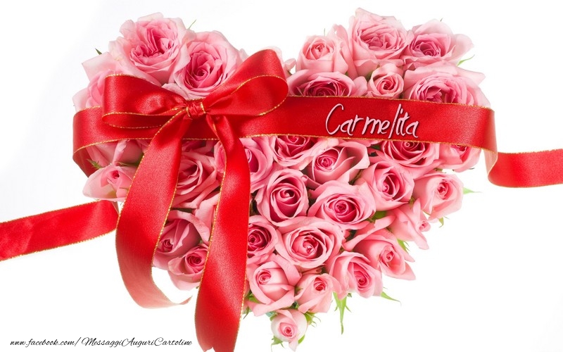 Cartoline d'amore -  Nome nel cuore Carmelita