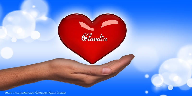 Cartoline d'amore -  Nome nel cuore Claudia
