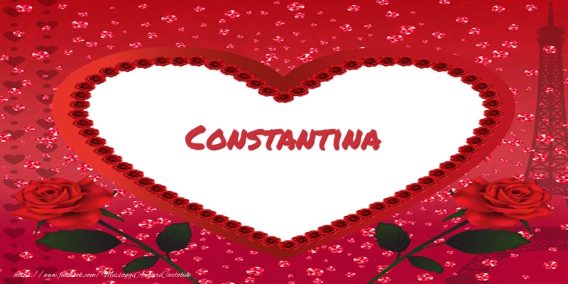 Cartoline d'amore -  Nome nel cuore Constantina