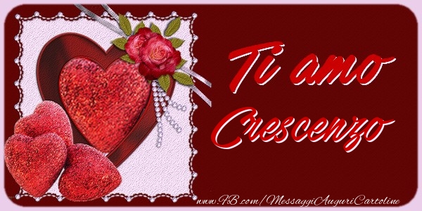  Cartoline d'amore - Cuore & Fiori & 1 Foto & Cornice Foto | Ti amo Crescenzo