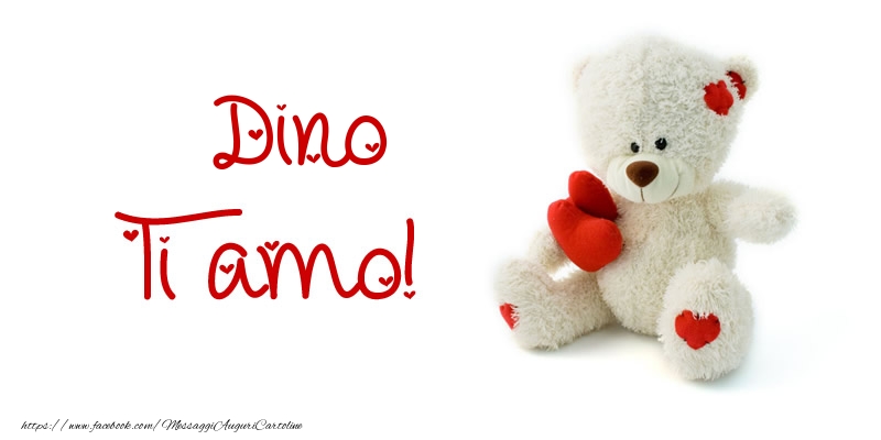Cartoline d'amore - Animali & Animazione & Cuore & Orsi | Dino Ti amo!