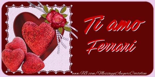 Cartoline d'amore - Cuore & Fiori & 1 Foto & Cornice Foto | Ti amo Ferrari