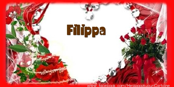 Cartoline d'amore - Cuore & Fiori & Mazzo Di Fiori | Love Filippa!