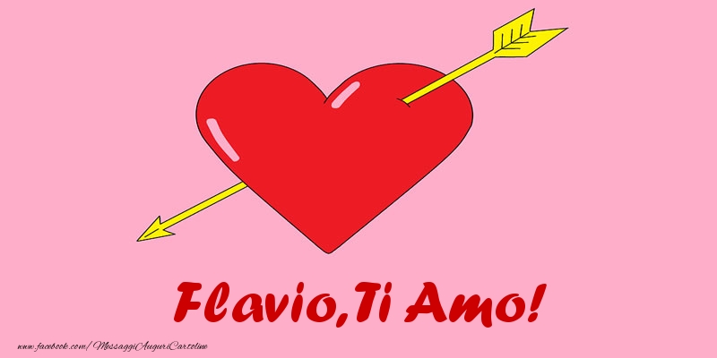 Cartoline d'amore - Cuore | Flavio, ti amo!
