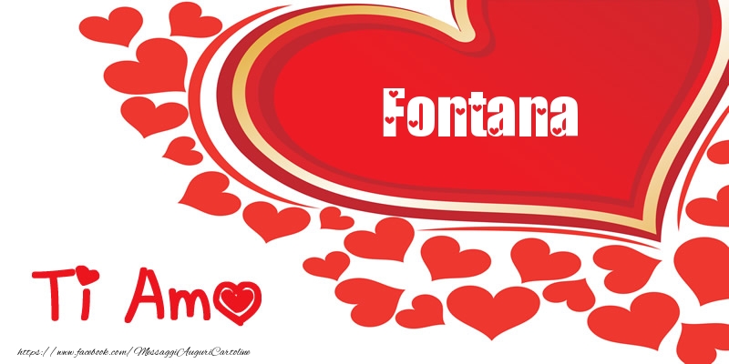 Cartoline d'amore -  Fontana | Ti amo | Nome nel Cuore