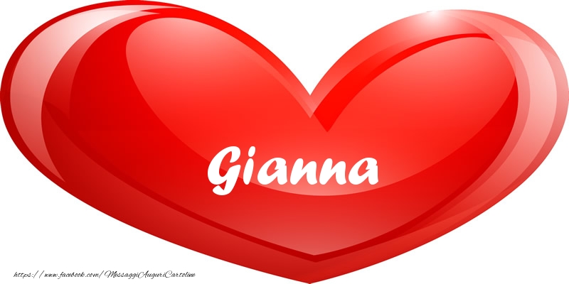 Cartoline d'amore -  Il nome Gianna nel cuore