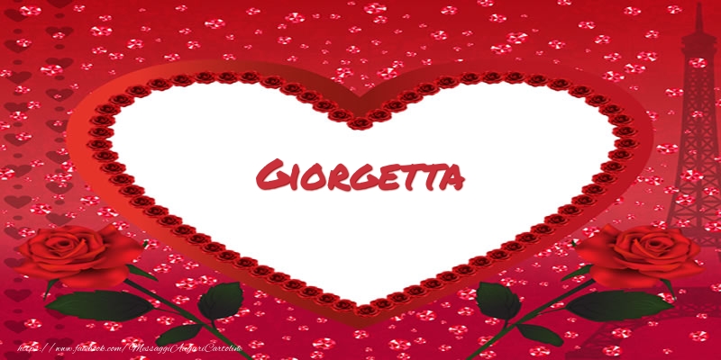 Cartoline d'amore -  Nome nel cuore Giorgetta