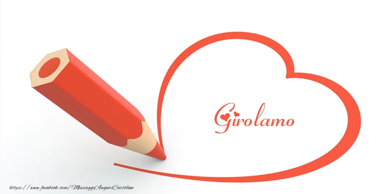 Cartoline d'amore -  Cuore per Girolamo!