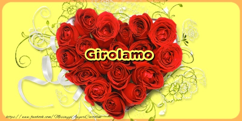 Cartoline d'amore - Cuore & Fiori & Rose | Girolamo