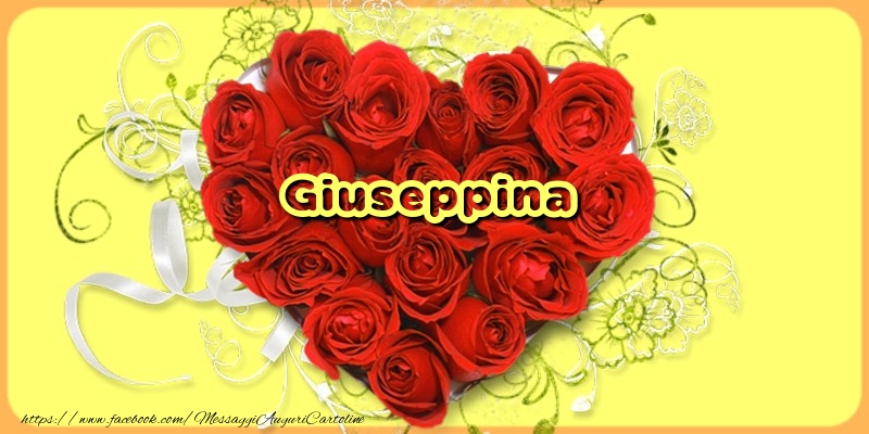 Cartoline d'amore - Cuore & Fiori & Rose | Giuseppina