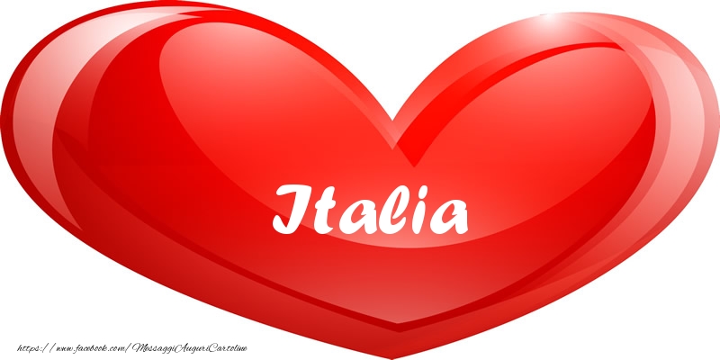 Cartoline d'amore -  Il nome Italia nel cuore