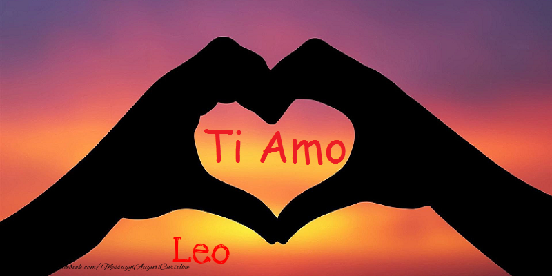 Cartoline d'amore - Cuore | Ti amo Leo