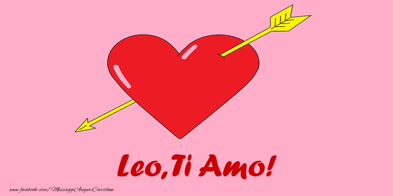 Cartoline d'amore - Cuore | Leo, ti amo!