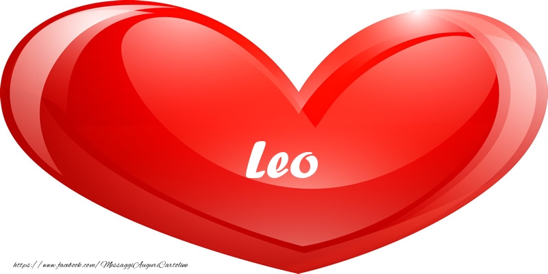 Cartoline d'amore -  Il nome Leo nel cuore
