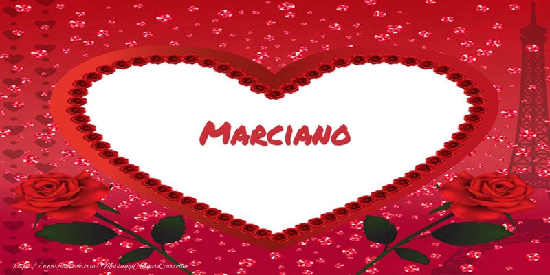 Cartoline d'amore -  Nome nel cuore Marciano
