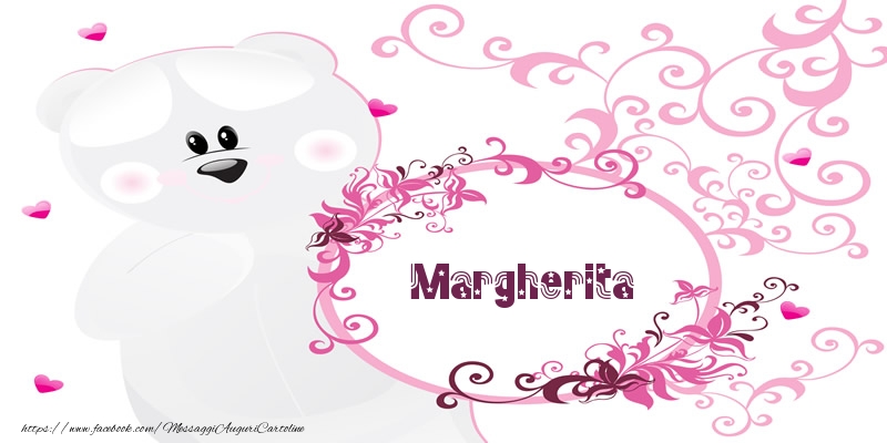Cartoline d'amore - Fiori & Orsi | Margherita Ti amo!
