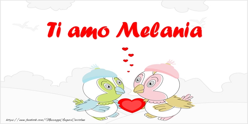 Cartoline d'amore - Animali & Cuore | Ti amo Melania