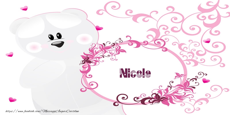 Cartoline d'amore - Fiori & Orsi | Nicole Ti amo!