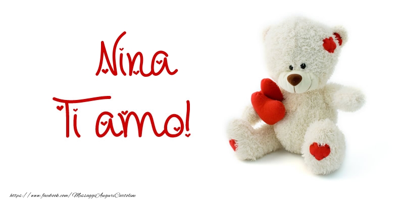 Cartoline d'amore - Animali & Animazione & Cuore & Orsi | Nina Ti amo!