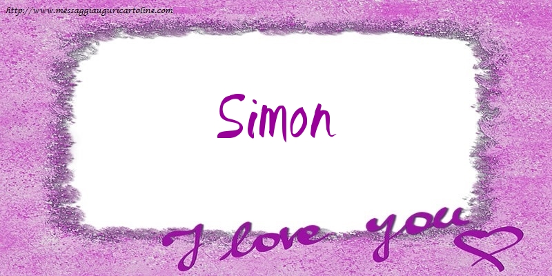 Cartoline d'amore - Cuore | I love Simon!