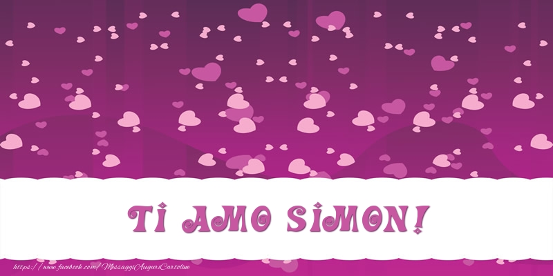 Cartoline d'amore - Cuore | Ti amo Simon!