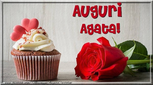 Cartoline di auguri - Rose & Torta | Auguri Agata