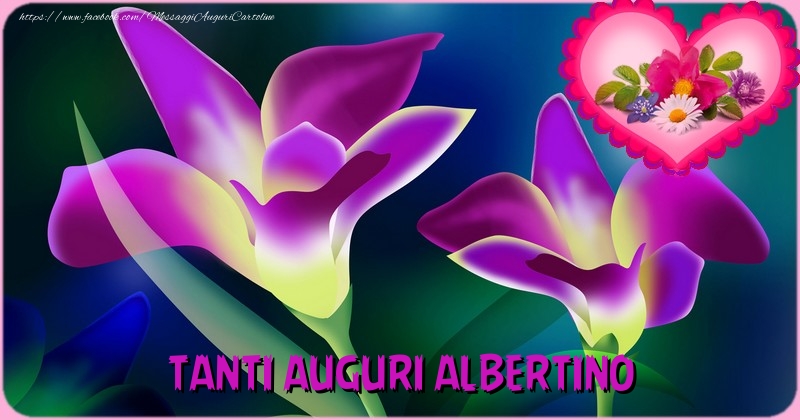 Cartoline di auguri - Fiori & 1 Foto & Cornice Foto | Tanti auguri Albertino