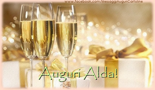 Cartoline di auguri - Champagne & Regalo | Auguri Alda!