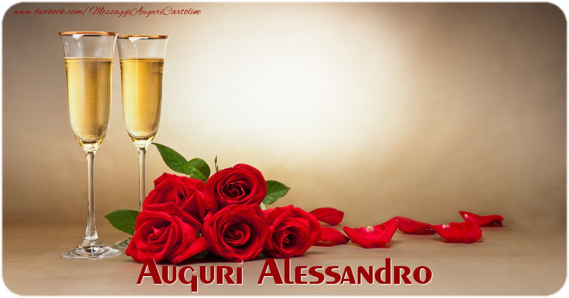 Cartoline di auguri - Champagne & Rose & 1 Foto & Cornice Foto | Auguri Alessandro