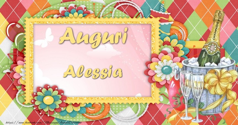 Cartoline di auguri - Champagne & Fiori | Auguri Alessia