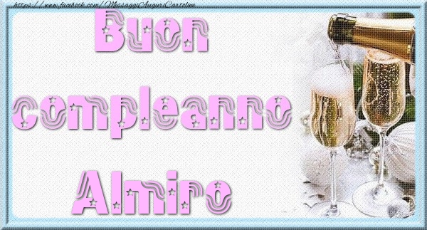 Cartoline di auguri - Champagne | Buon compleanno Almiro