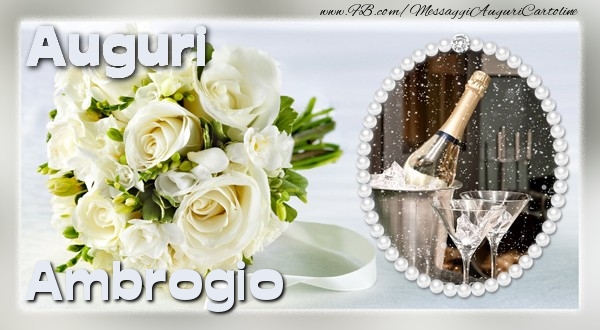 Cartoline di auguri - Fiori & Mazzo Di Fiori & 1 Foto & Cornice Foto | Auguri Ambrogio