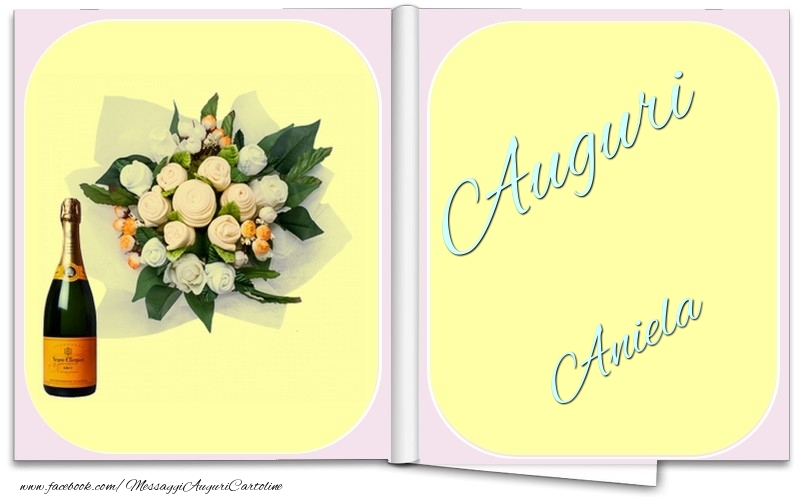 Cartoline di auguri - Champagne & Fiori & Mazzo Di Fiori | Auguri Aniela