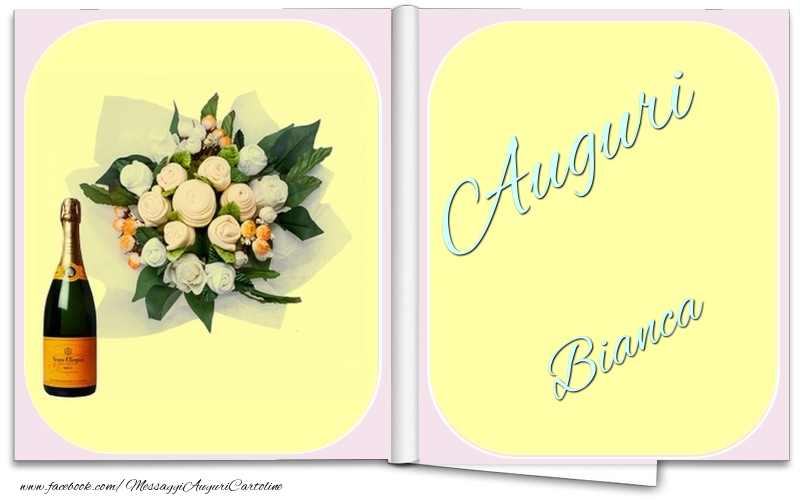 Cartoline di auguri - Champagne & Fiori & Mazzo Di Fiori | Auguri Bianca