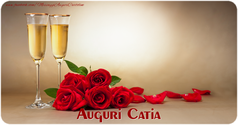 Cartoline di auguri - Champagne & Rose & 1 Foto & Cornice Foto | Auguri Catia