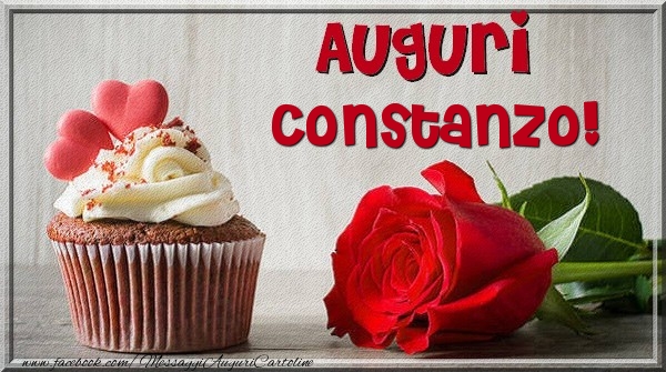 Cartoline di auguri - Rose & Torta | Auguri Constanzo